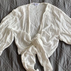 White front tie tunic